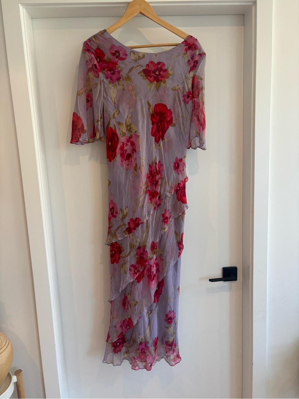 90s/y2k Vintage 100% Silk Cattiva New York Ruffled Tiered Coquette Dress size 16